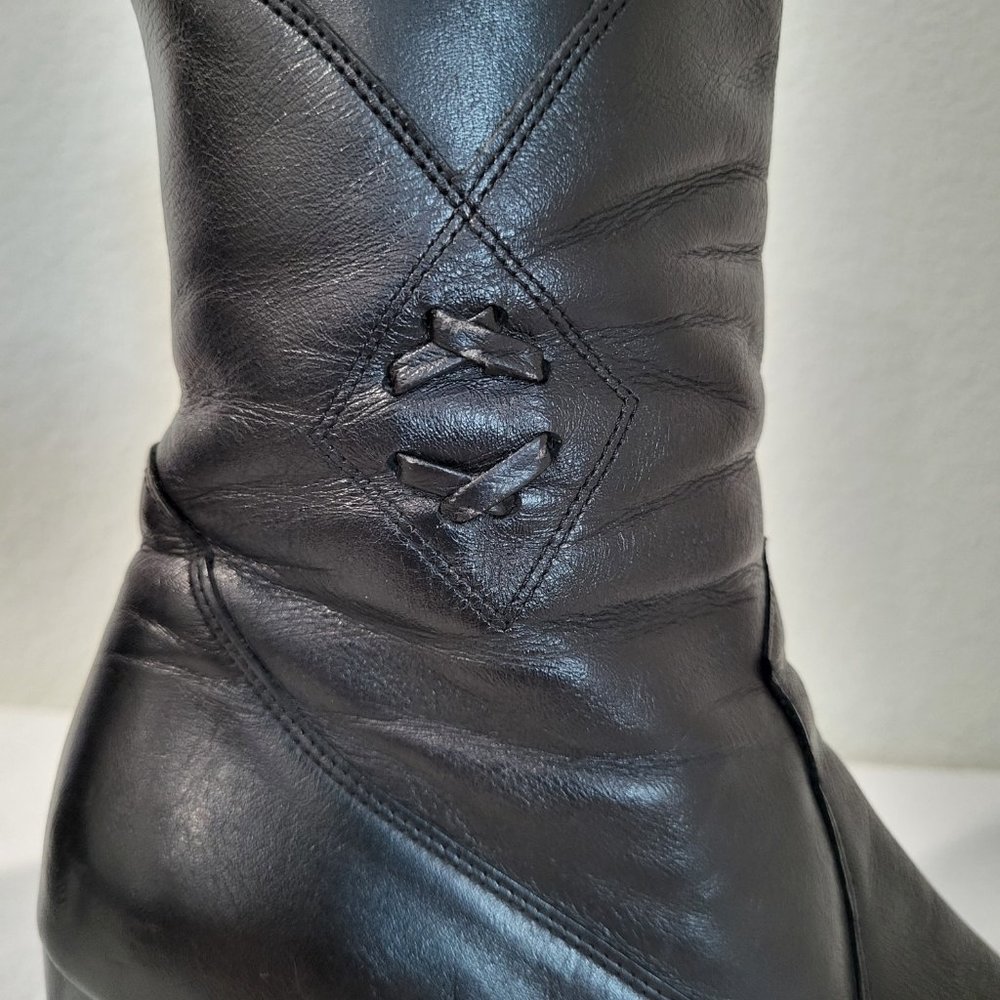 Janita Calf High Heeled Boots 22890, Black SZ 37 - Picture 7 of 15